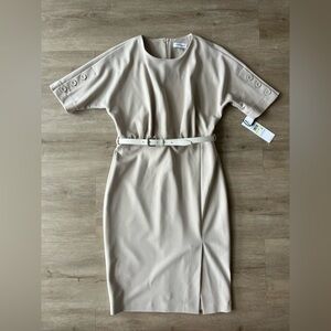 Calvin Klein Tan Belted Dress SZ 4 NWT